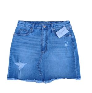 Universal Thread Distressed‎ Denim Mini Skirt
